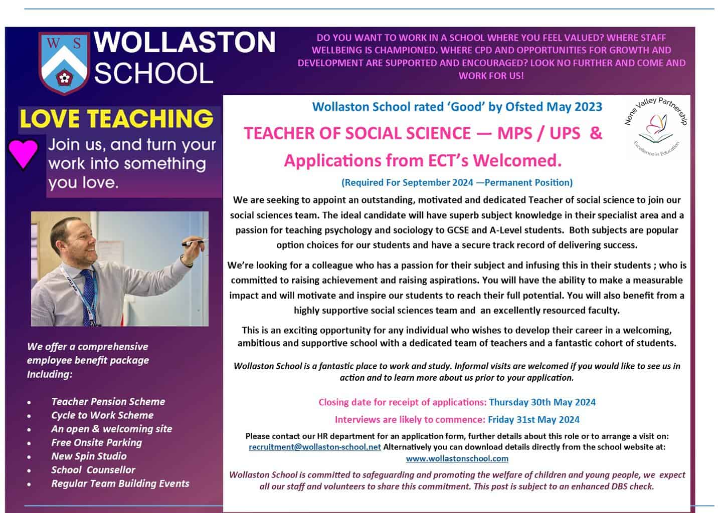 Teacher of Social Science Sep 2024