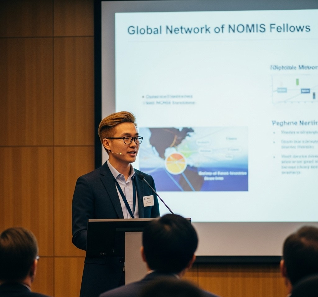NOMIS Fellowships 2026 at the University of Basel: Interdisciplinary Research Opportunities 3 A researcher presenting findings at an academic conference