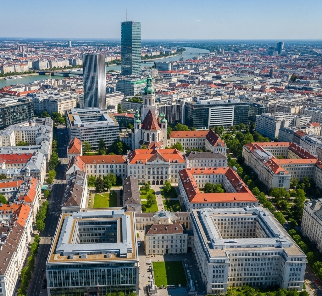 The Helmut Veith Scholarship 2025 at TU Wien: Advancing Women's Education in Tech 3 Aerial view of the TU Wien campus in Vienna