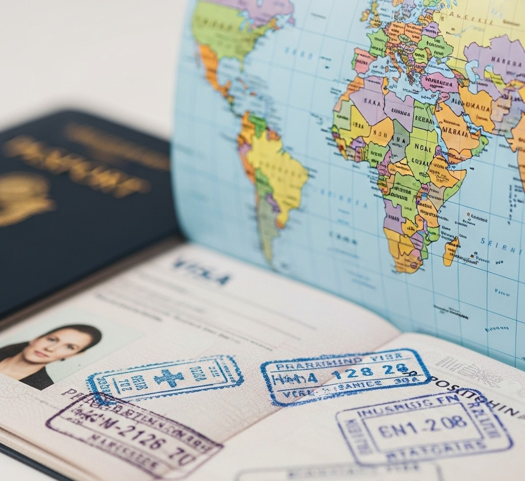 Austria Working Holiday Visa Scheme 2025: What You Need to Know Before You Go 2 Close-up of a passport and a world map