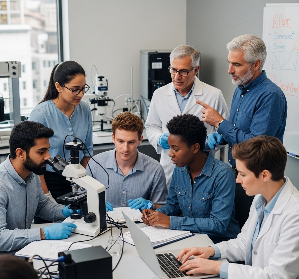 A Comprehensive Guide to the Killam Postdoctoral Research Fellowship 2025 2 Diverse group of researchers collaborating, highlighting the interdisciplinary nature of Killam-funded projects