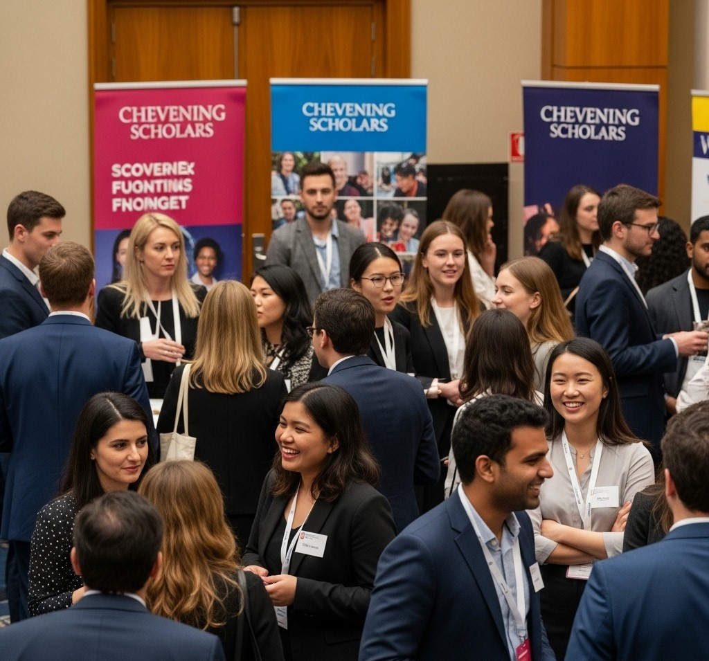 Unlock Your Potential: Your Definitive Guide to UK Chevening & Commonwealth SIDS Scholarships 2026 for Master’s Intake 2 Group of diverse Chevening scholars networking at an event