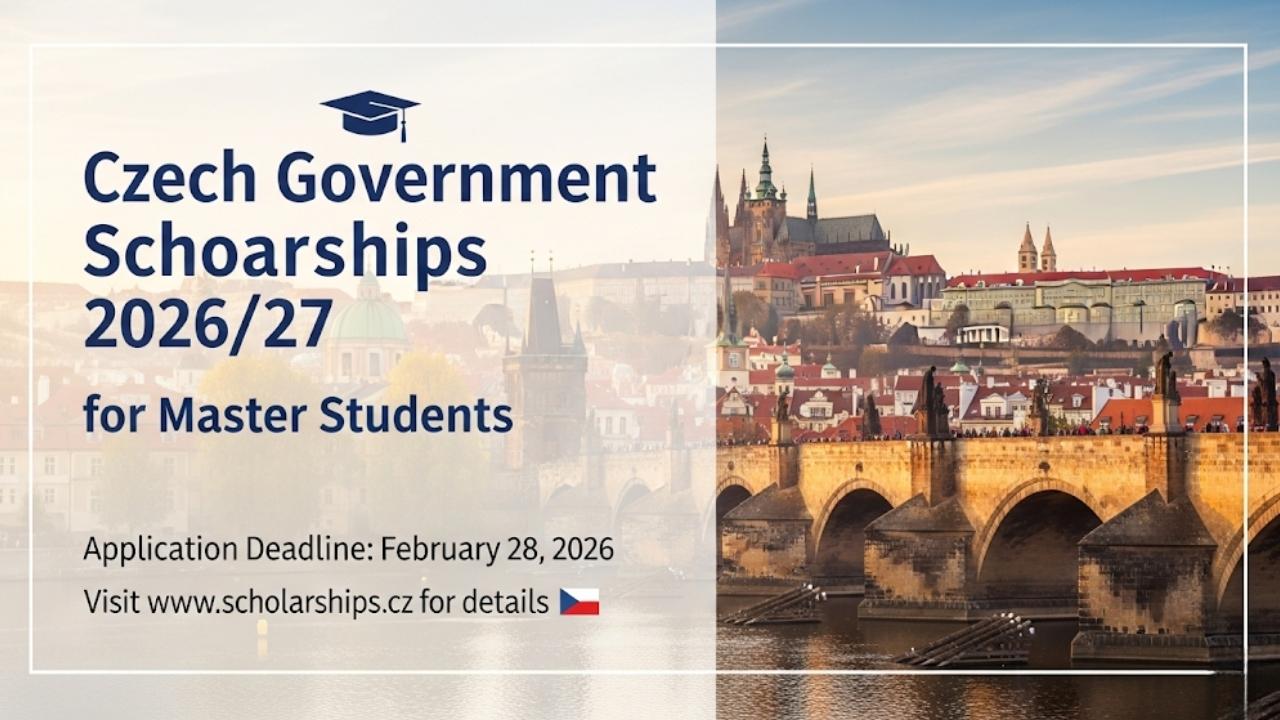 The Czech Government Scholarships 2026/27 for Master Students from Developing Countries