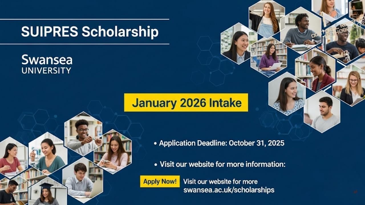 The Swansea University SUIPRES Scholarship for January 2026 Intake is Open!