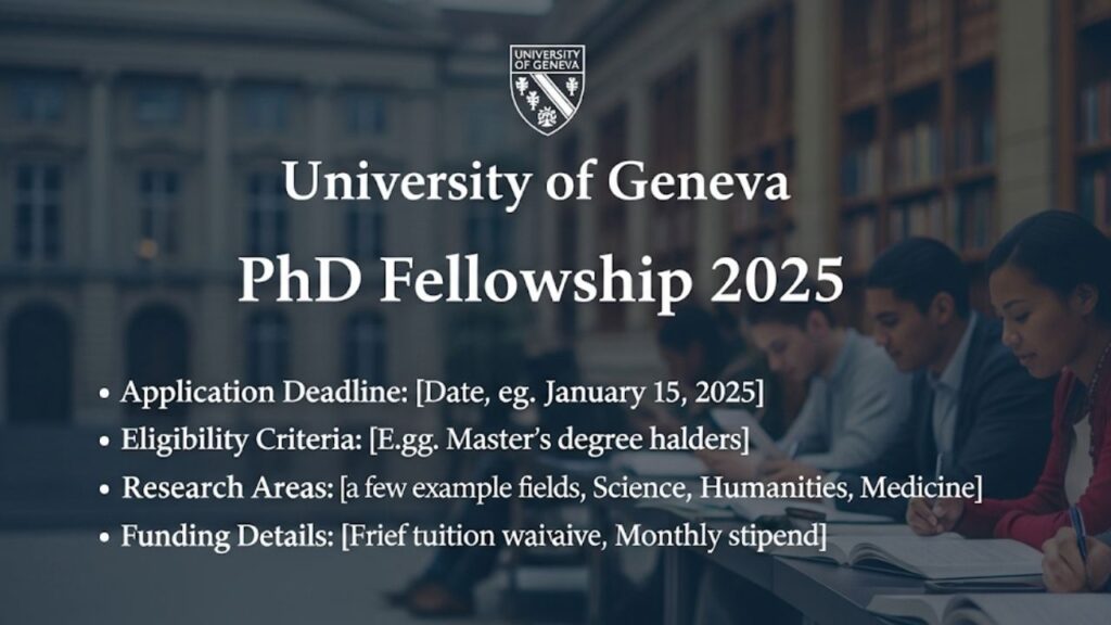Your Guide to the University of Geneva PhD Fellowship 2025: A Fully Funded 4-Year Journey in Science 1 the University of Geneva PhD Fellowship 2025