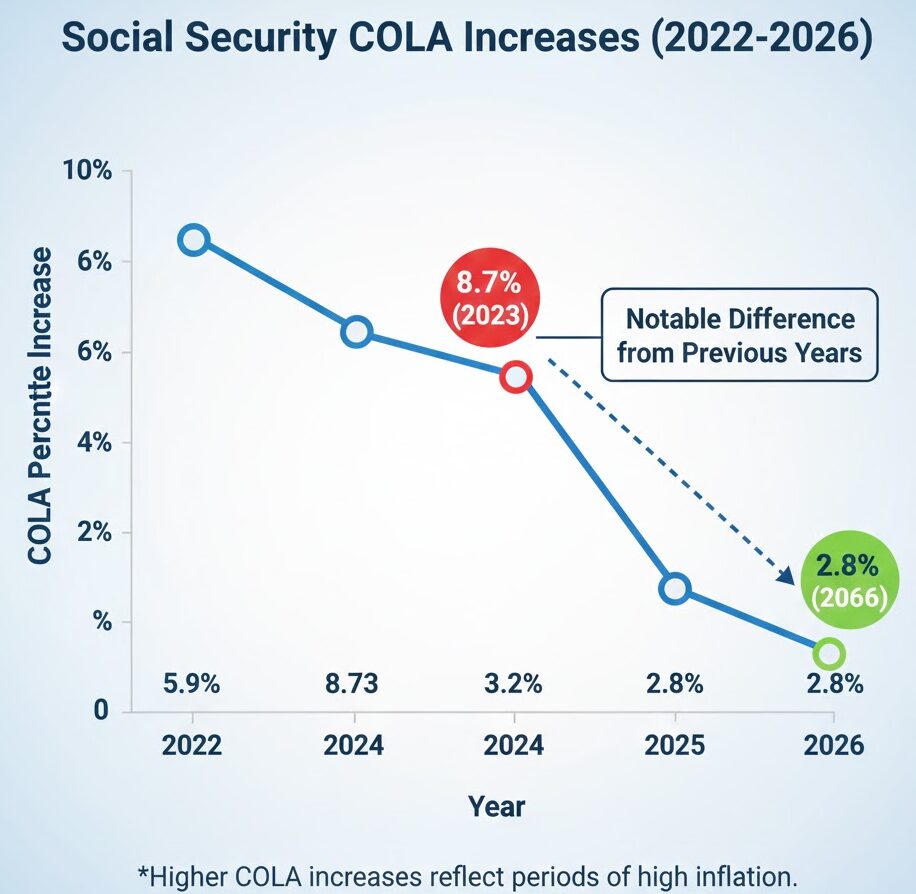 2.8% COLA increase for Social Security benefits in 2026
