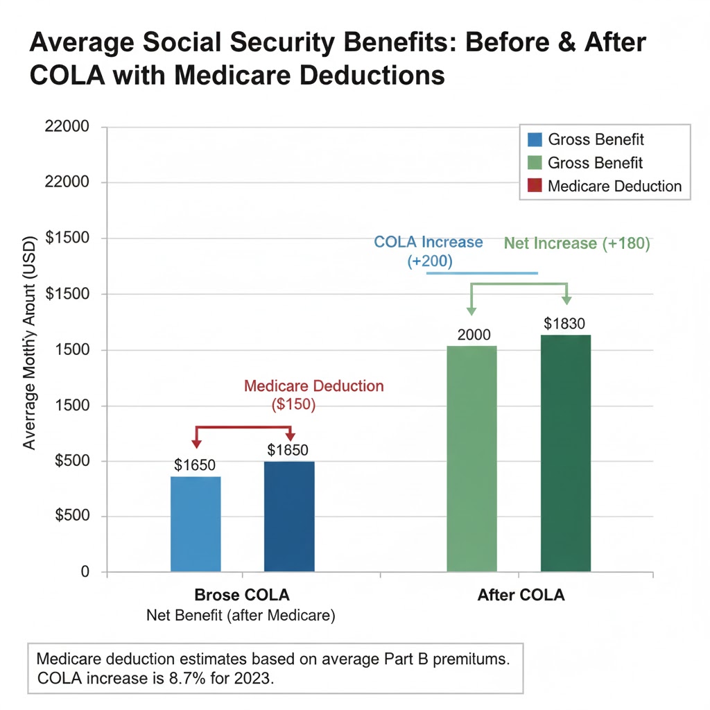 Why Some Retirees Will Not See Their COLA Increase Until January, According to the SSA 3 Comparing average Social Security benefits before and after the COLA increase