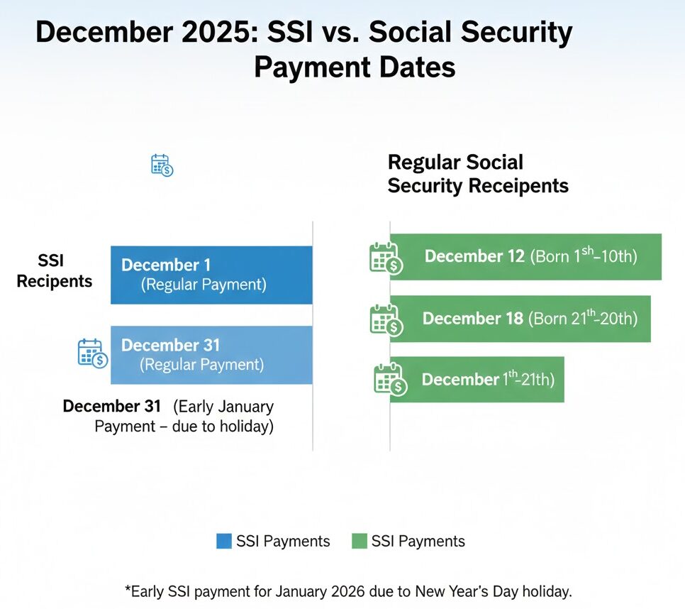 Social Security payment dates for December 2025