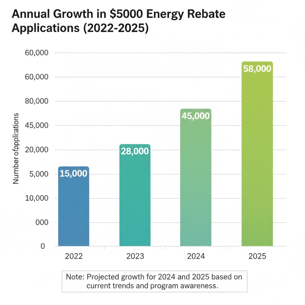 Energy Rebate applications between 2022 and 2025