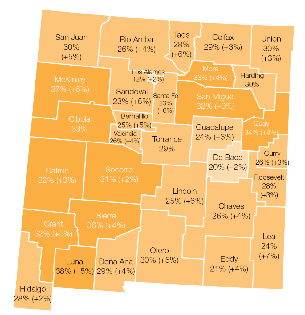 New Mexico Looks to Reduce SNAP Errors — Funding Request Sparks Debate 3 Map of New Mexico counties showing SNAP participation rates