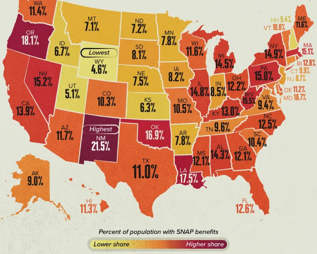 SNAP Rules for 2026: What Applicants and Current Recipients Must Meet Going Forward 3 Map of U.S. states administering SNAP with policy differences under SNAP Rules for 2026