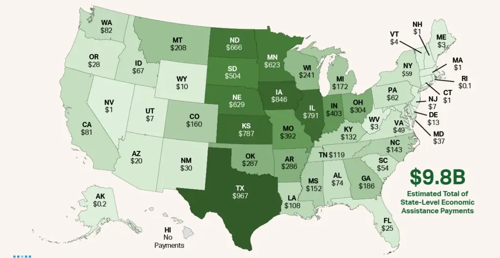 New York Inflation Refunds: Why Some Payments Are Still Pending Until December 3 Map showing U.S. states issuing inflation or tax relief payments in 2025