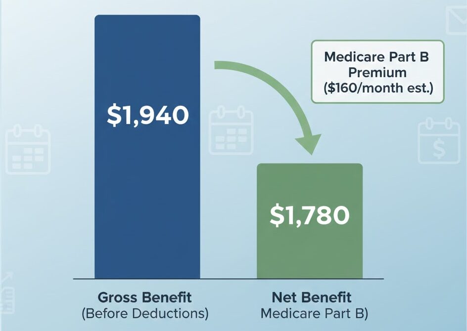 Social Security benefit versus net benefit after Medicare deductions